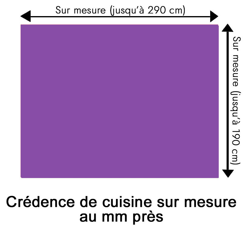 Crédence de cuisine améthyste sur mesure. Livraison gratuite !