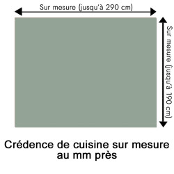 Crédence de cuisine vert sauge sur mesure. Livraison gratuite !