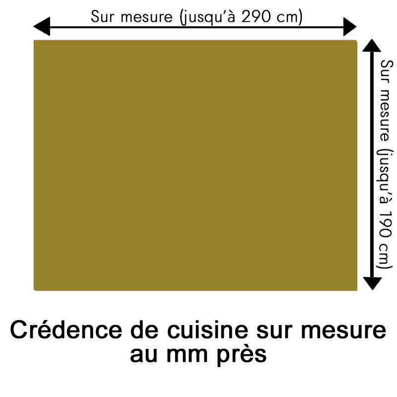 Crédence de cuisine vert kaki sur mesure. Livraison gratuite !
