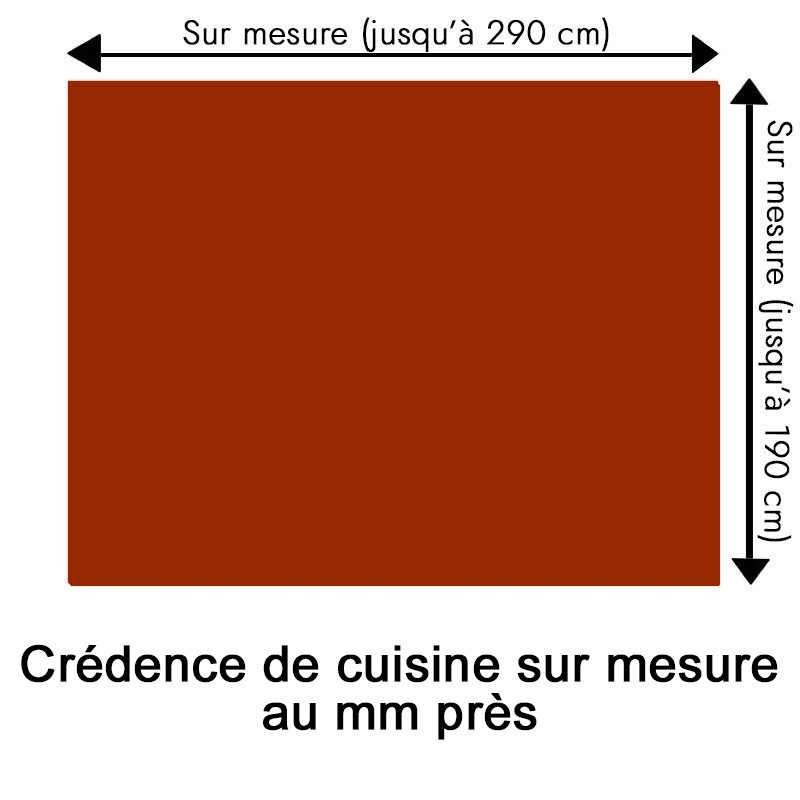 Crédence de cuisine orange rouille sur mesure. Livraison gratuite !