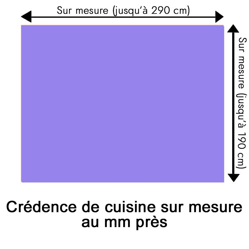 Crédence de cuisine lavande sur mesure. Livraison gratuite !