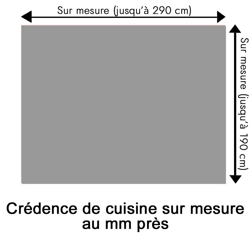 Crédence de cuisine gris nuage sur mesure. Livraison gratuite !