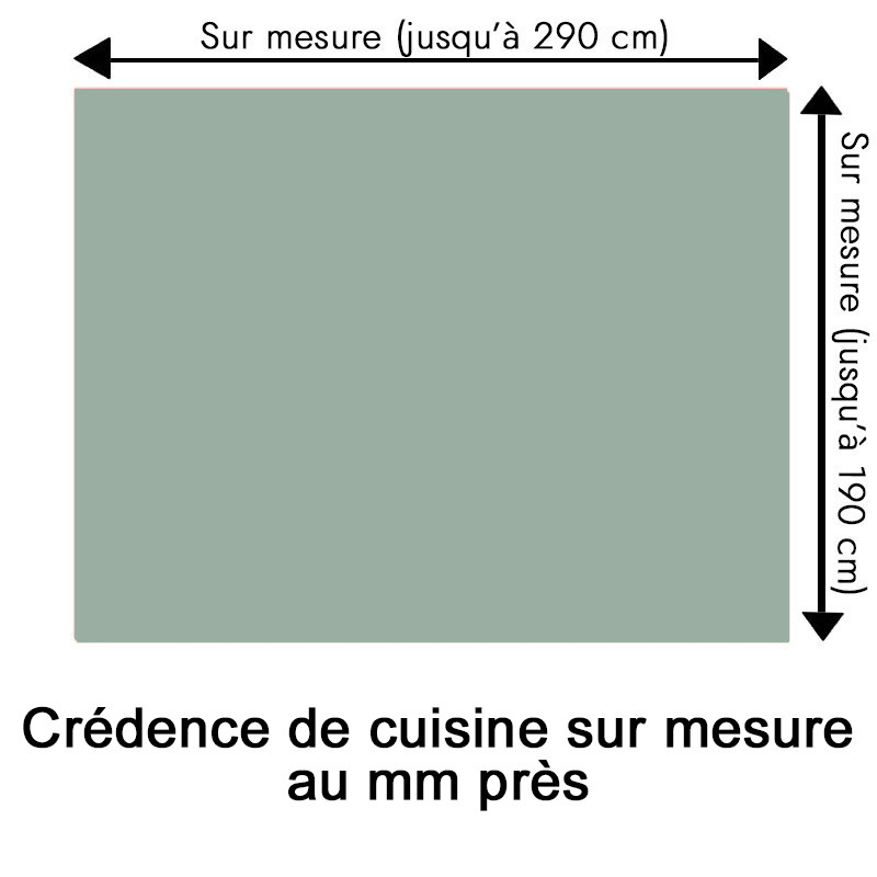 Crédence de cuisine vert de gris sur mesure. Livraison gratuite !