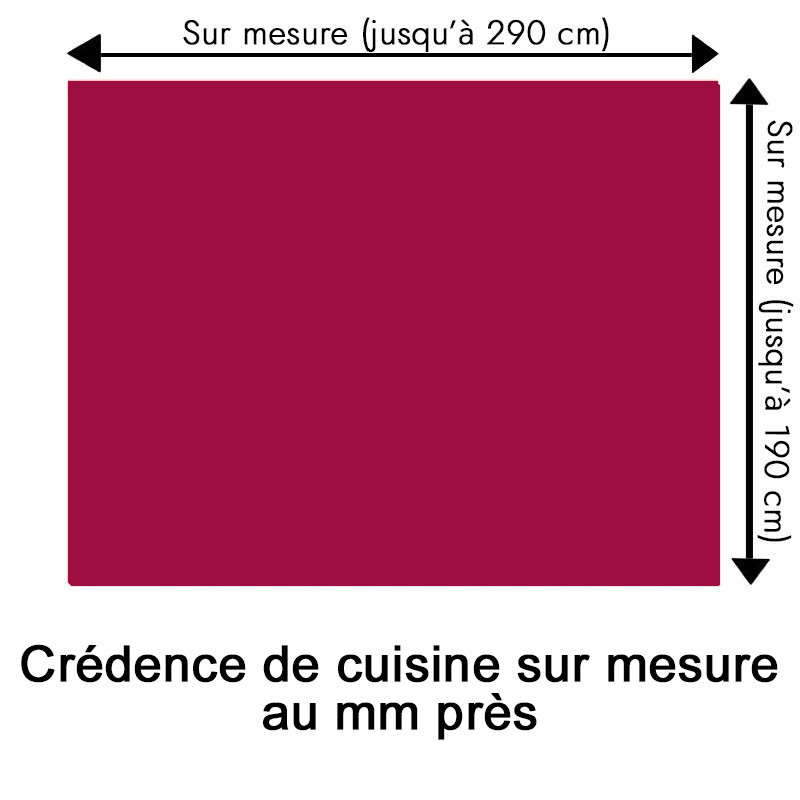 Crédence de cuisine pourpre sur mesure. Livraison gratuite !