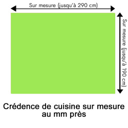 Crédence de cuisine vert anis sur mesure. Livraison gratuite !