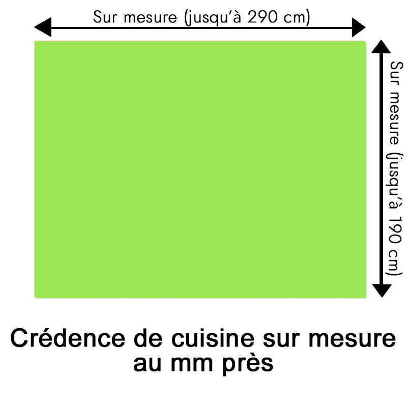 Crédence de cuisine vert anis sur mesure. Livraison gratuite !