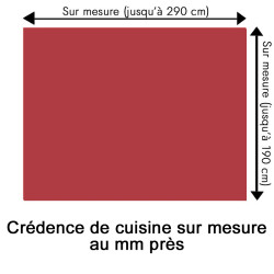 Crédence de cuisine rouge grenade sur mesure. Livraison gratuite !
