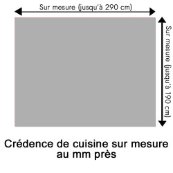 Crédence de cuisine gris acier sur mesure. Livraison gratuite !