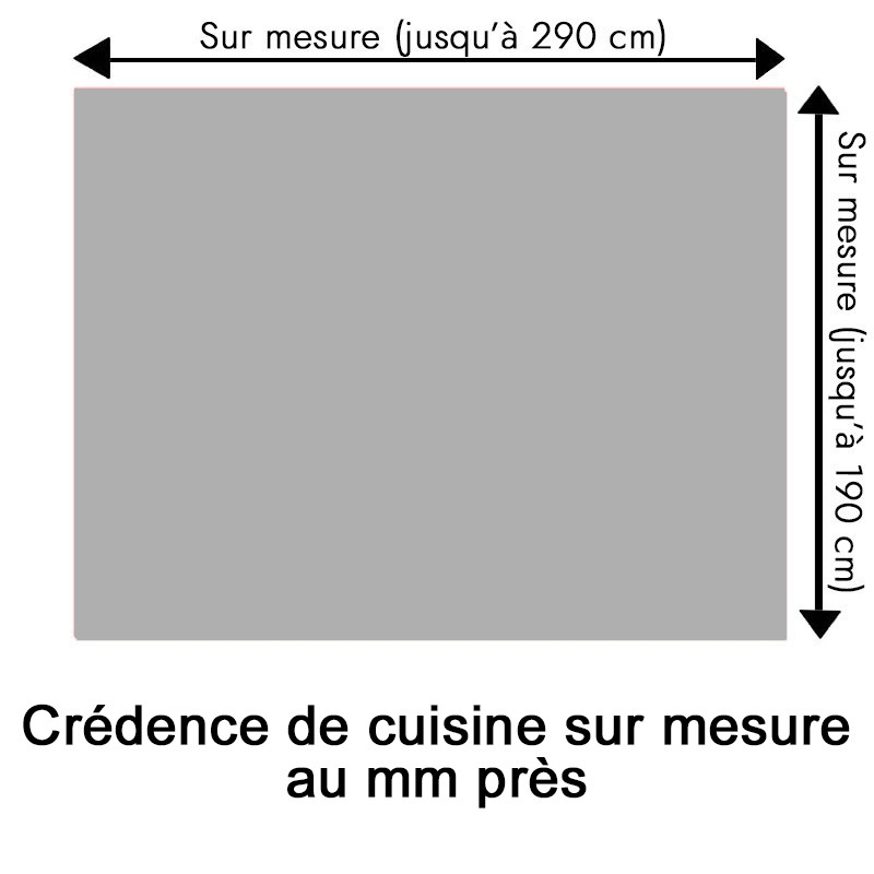 Crédence de cuisine gris acier sur mesure. Livraison gratuite !