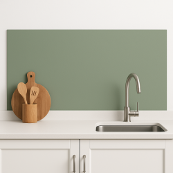 Crédence de cuisine vert amande sur mesure. Livraison gratuite !