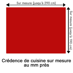 Crédence de cuisine rouge foncé sur mesure. Livraison gratuite !
