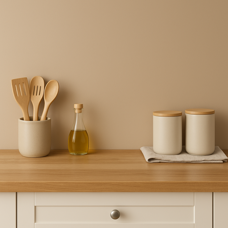 Crédence de cuisine grège sur mesure. Livraison gratuite !