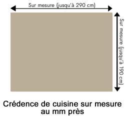 Crédence de cuisine grège sur mesure. Livraison gratuite !