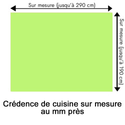 Crédence de cuisine vert pistache sur mesure. Livraison gratuite !