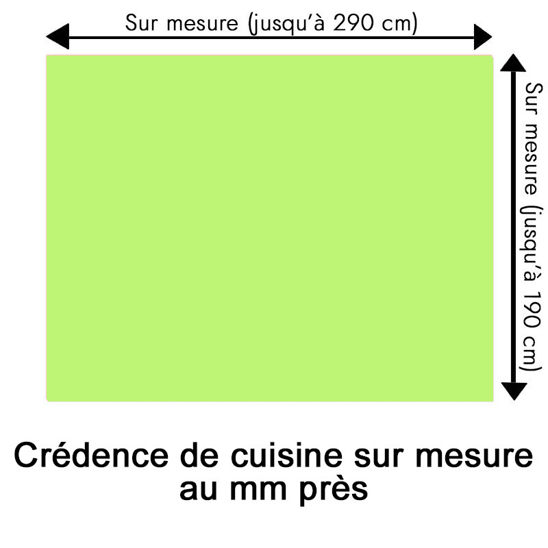 Crédence de cuisine vert pistache sur mesure. Livraison gratuite !