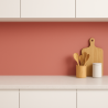 Crédence de cuisine rose rubis sur mesure. Livraison gratuite !