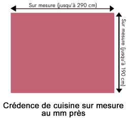 Crédence de cuisine rose rubis sur mesure. Livraison gratuite !