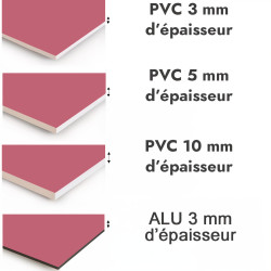 Crédence de cuisine rose rubis sur mesure. Livraison gratuite !