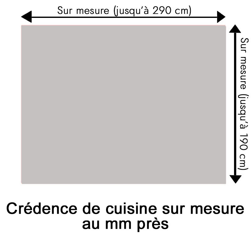 Crédence de cuisine gris urbain sur mesure. Livraison gratuite !