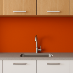 Crédence de cuisine orange brulé sur mesure. Livraison gratuite !