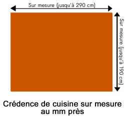 Crédence de cuisine orange brulé sur mesure. Livraison gratuite !