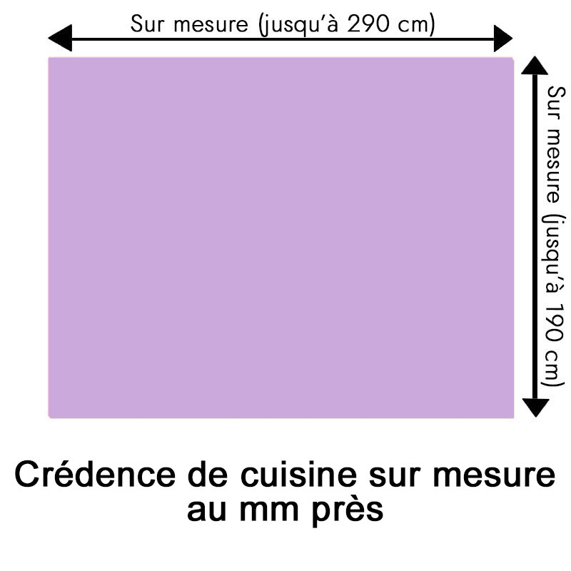 Crédence de cuisine mauve clair sur mesure. Livraison gratuite !