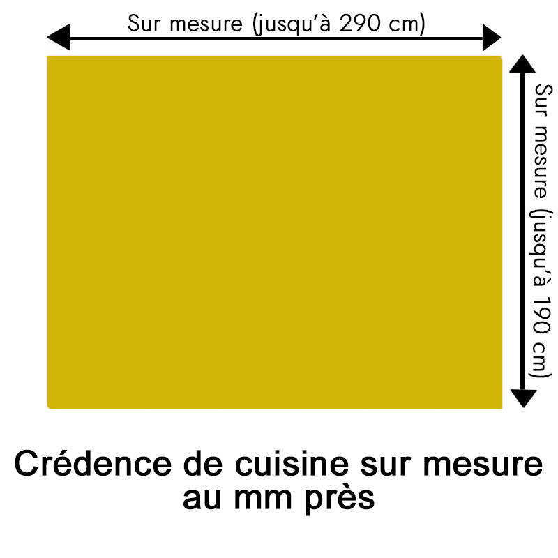 Crédence de cuisine jaune banane sur mesure. Livraison gratuite !