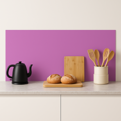 Crédence de cuisine mauve sur mesure. Livraison gratuite !
