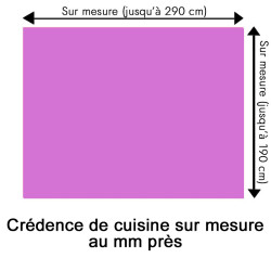 Crédence de cuisine mauve sur mesure. Livraison gratuite !