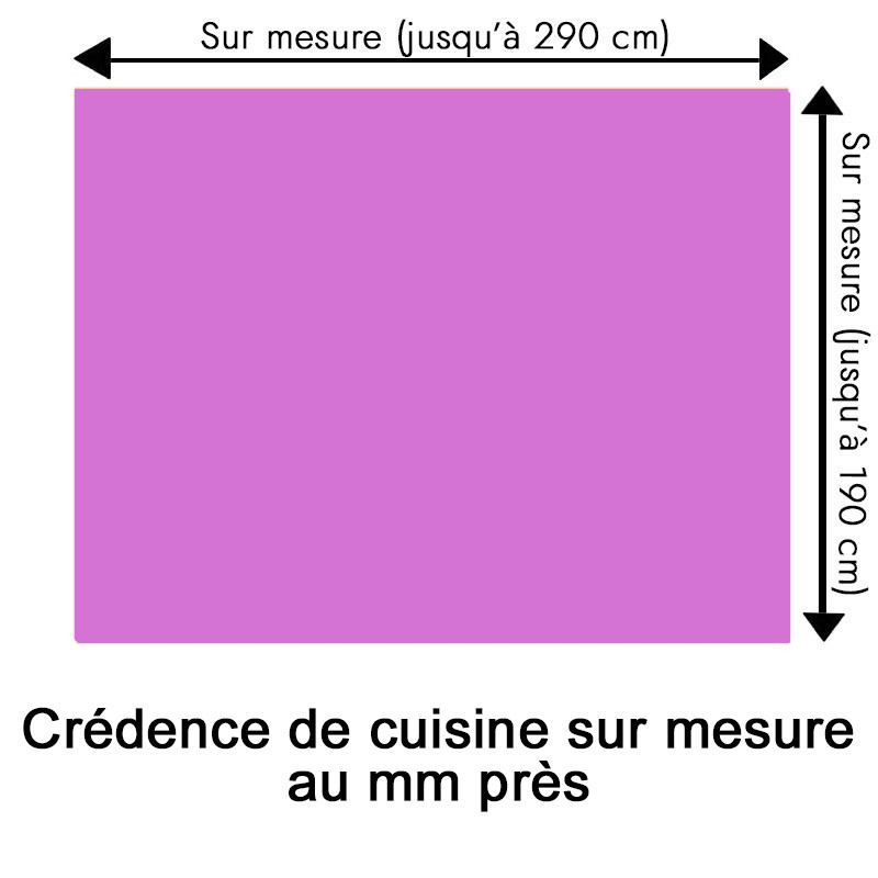 Crédence de cuisine mauve sur mesure. Livraison gratuite !