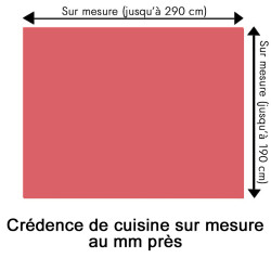 Crédence de cuisine rose pamplemousse sur mesure. Livraison gratuite !