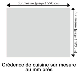 Crédence de cuisine gris clair sur mesure. Livraison gratuite !