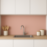 Crédence de cuisine rose pivoine sur mesure. Livraison gratuite !