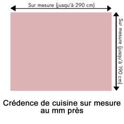 Crédence de cuisine rose pivoine sur mesure. Livraison gratuite !