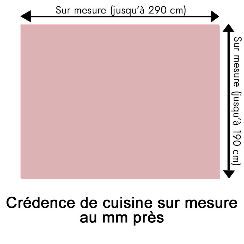 Crédence de cuisine rose pivoine sur mesure. Livraison gratuite !