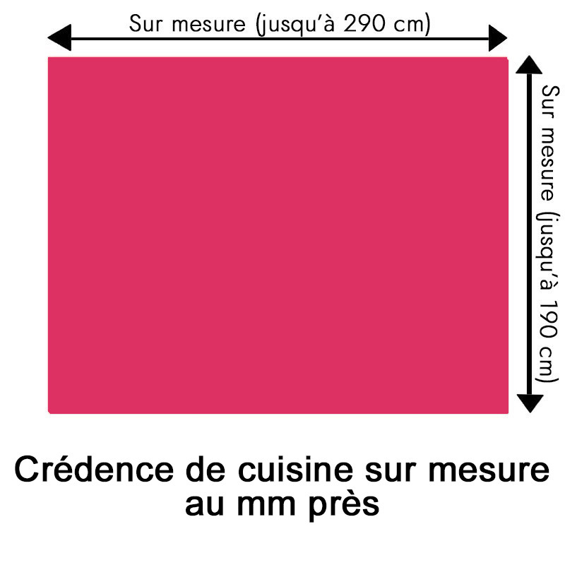 Crédence de cuisine rouge cerise sur mesure. Livraison gratuite !