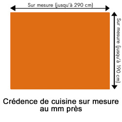 Crédence de cuisine orange citrouille sur mesure. Livraison gratuite !