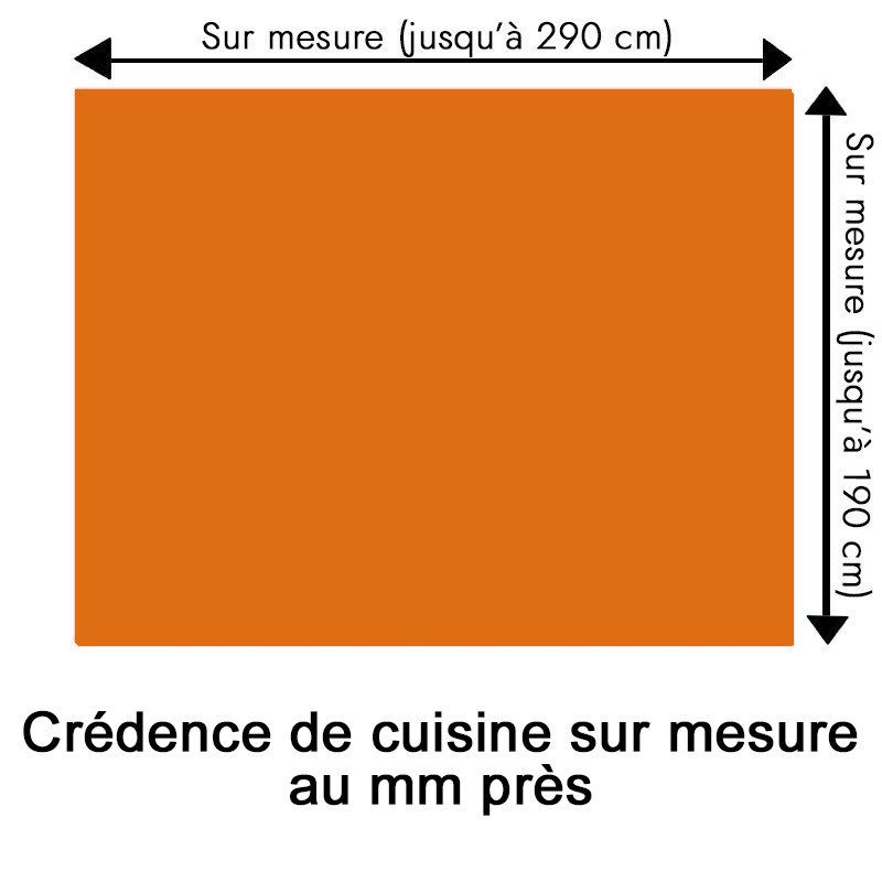 Crédence de cuisine orange citrouille sur mesure. Livraison gratuite !