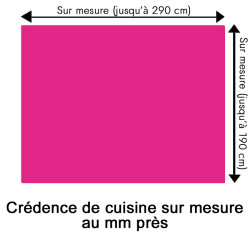 Crédence de cuisine rose foncé sur mesure. Livraison gratuite !