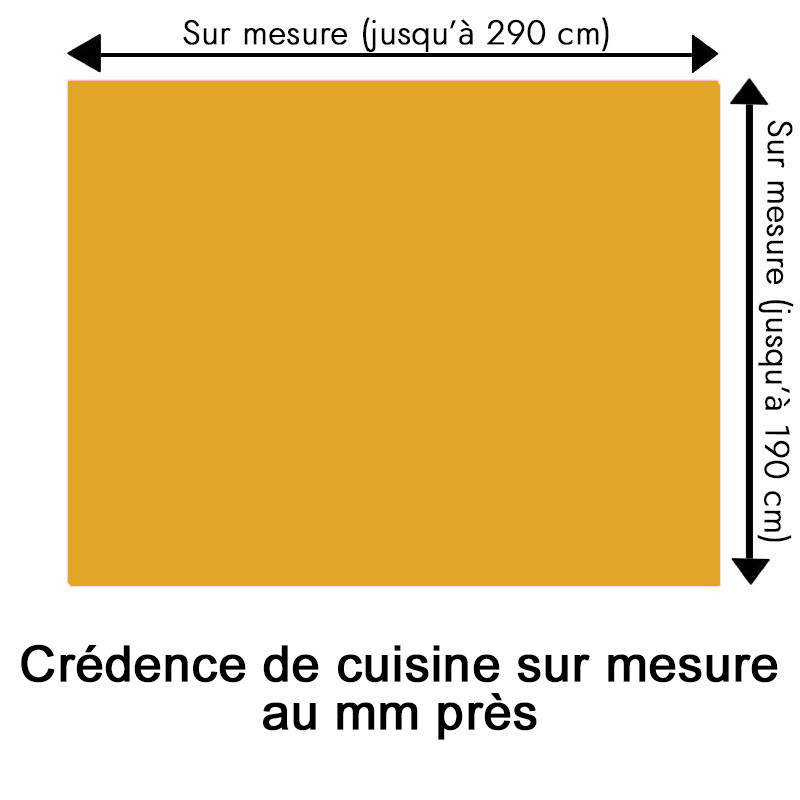 Crédence de cuisine orange safran sur mesure. Livraison gratuite !