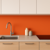 Crédence de cuisine orange terracotta sur mesure. Livraison gratuite !