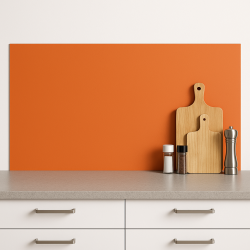 Crédence de cuisine orange abricot sur mesure. Livraison gratuite !