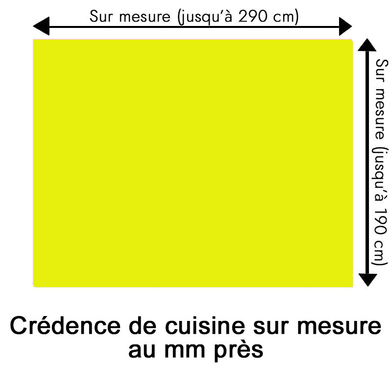 Crédence de cuisine jaune canari sur mesure. Livraison gratuite !