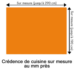 Crédence de cuisine orange sur mesure. Livraison gratuite !