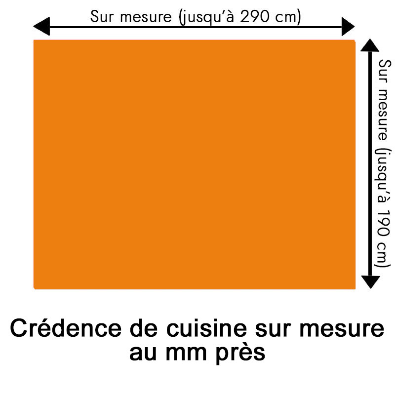 Crédence de cuisine orange sur mesure. Livraison gratuite !