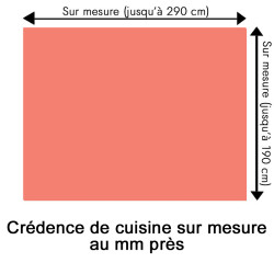 Crédence de cuisine rouge clair sur mesure. Livraison gratuite !