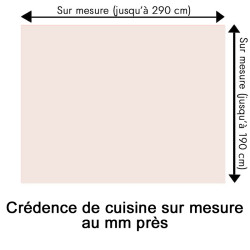 Crédence de cuisine rose poudré sur mesure. Livraison gratuite !