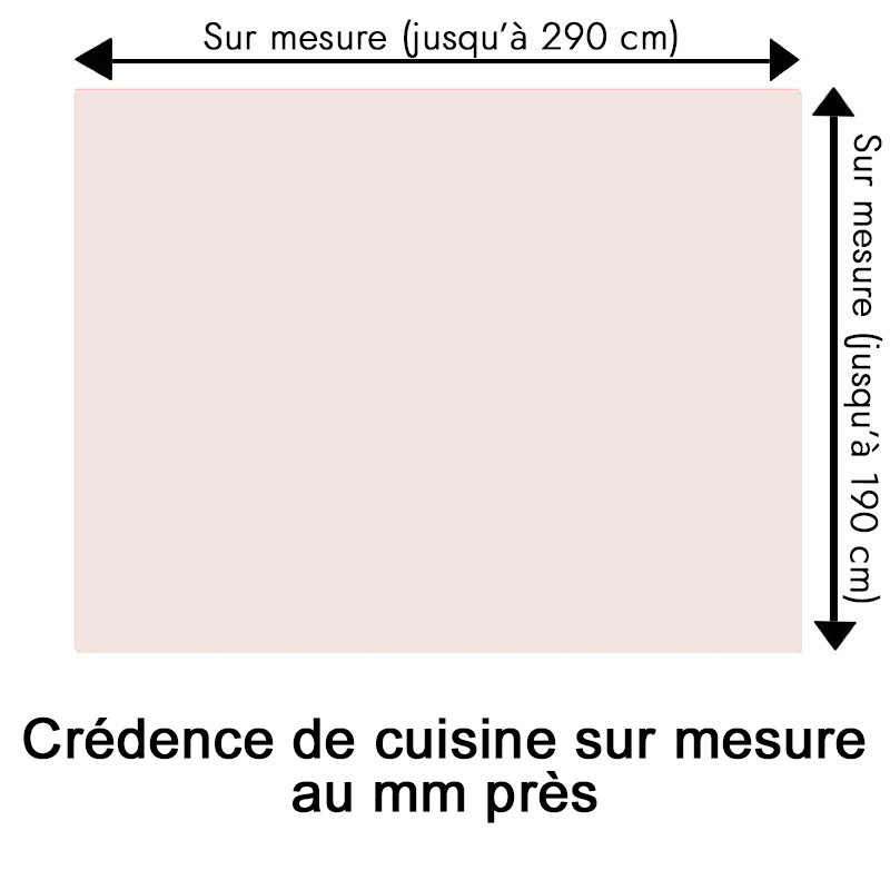 Crédence de cuisine rose poudré sur mesure. Livraison gratuite !