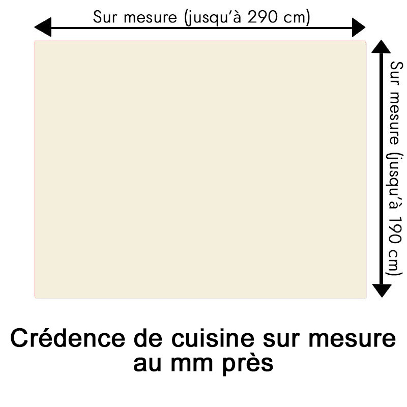 Crédence de cuisine blanc ivoire sur mesure. Livraison gratuite !