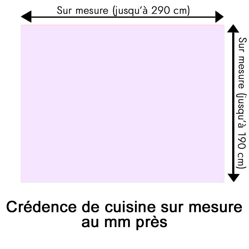 Crédence de cuisine violet clair sur mesure. Livraison gratuite !